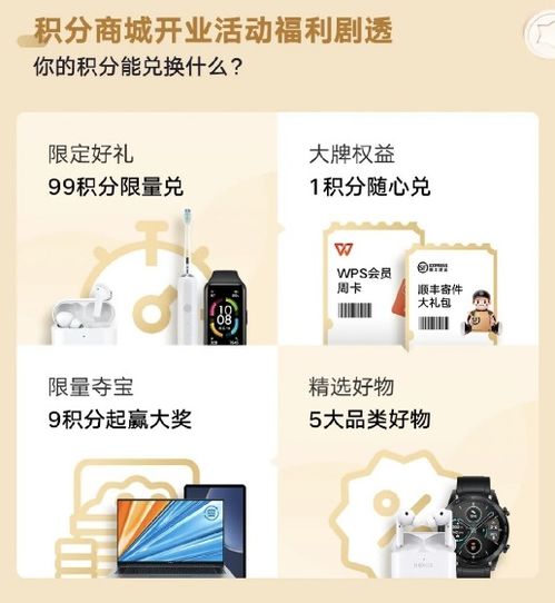 荣耀推出积分商城,支持兑换各种荣耀产品